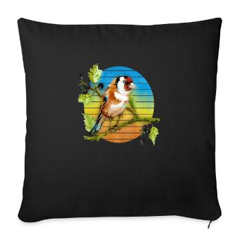 Oiseau coloré - Housse de coussin décorative 45 x 45 cm - noir - Devant