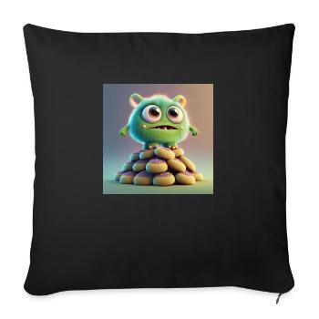 cute monster scary funny spooky sitting on a heap - Sofa pillowcase 17,3'' x 17,3'' (45 x 45 cm) - black - Front