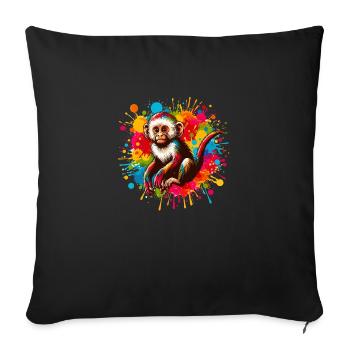 Monkey Baby Drawing - Sofa pillowcase 17,3'' x 17,3'' (45 x 45 cm) - black - Front