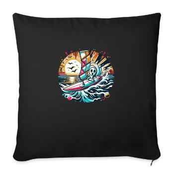 Les surfeurs en action - Housse de coussin décorative 45 x 45 cm - noir - Devant