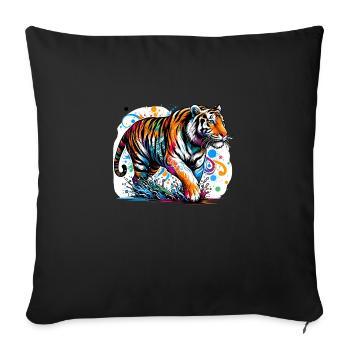 Majestätischer Tiger - Sofakissenbezug 45 x 45 cm - Schwarz - Vorne