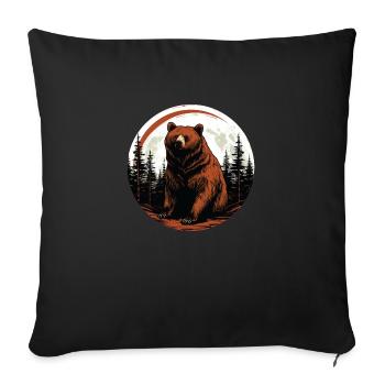 Wild bear - Sofa pillowcase 17,3'' x 17,3'' (45 x 45 cm) - black - Front
