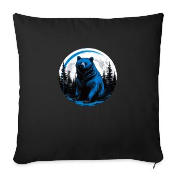 Night bear - Sofa pillowcase 17,3'' x 17,3'' (45 x 45 cm) - black - Front