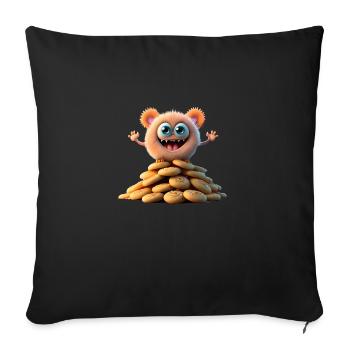 cute monster scary funny spooky sitting on a heap - Sofa pillowcase 17,3'' x 17,3'' (45 x 45 cm) - black - Front