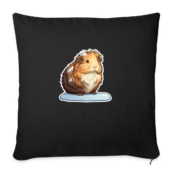 Guinea pigs in winter - Sofa pillowcase 17,3'' x 17,3'' (45 x 45 cm) - black - Front