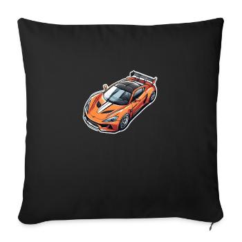 Orange Racing Machine / Sports Car - Sofa pillowcase 17,3'' x 17,3'' (45 x 45 cm) - black - Front