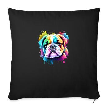 Bulldog Dogs Dog Owner Dog Owner - Sofa pillowcase 17,3'' x 17,3'' (45 x 45 cm) - black - Front