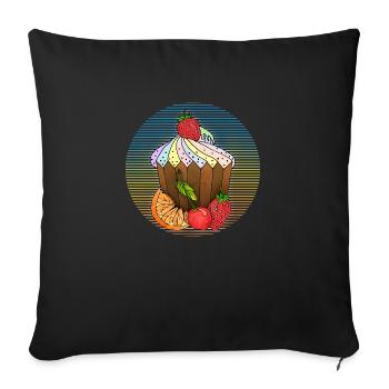 Cake - Sofa pillowcase 17,3'' x 17,3'' (45 x 45 cm) - black - Front