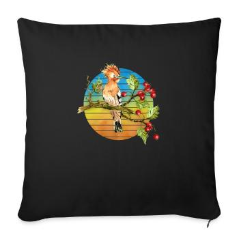 Oiseau coloré - Housse de coussin décorative 45 x 45 cm - noir - Devant