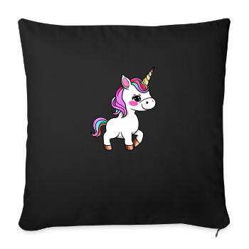 Unicorn Mythical Creature Mythical Creature Girl Unicorns - Sofa pillowcase 17,3'' x 17,3'' (45 x 45 cm) - black - Front