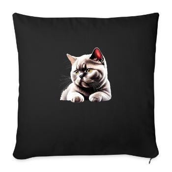 British Shorthair Cat Male Cat Baby Cats - Sofa pillowcase 17,3'' x 17,3'' (45 x 45 cm) - black - Front