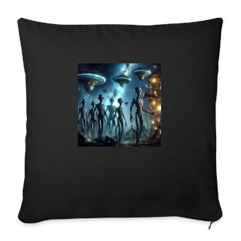 Spiritualité de l’espace - Housse de coussin décorative 45 x 45 cm - noir - Devant