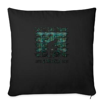 bike bicycle cycle lifestyle healthy transport - Sofa pillowcase 17,3'' x 17,3'' (45 x 45 cm) - black - Front
