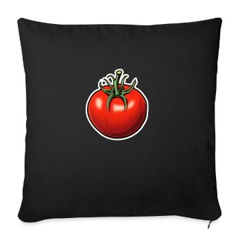 Autocollant Tomate - Housse de coussin décorative 45 x 45 cm - noir - Devant