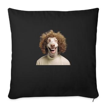 Adopt a dog from an animal shelter. - Sofa pillowcase 17,3'' x 17,3'' (45 x 45 cm) - black - Front