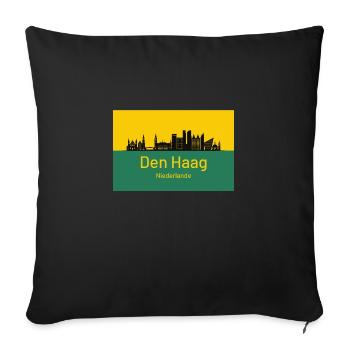Den Haag - Niederlande - Sofakissenbezug 45 x 45 cm - Schwarz - Vorne