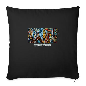 Urban Canvas - Cubism Art - Sofa pillowcase 17,3'' x 17,3'' (45 x 45 cm) - black - Front