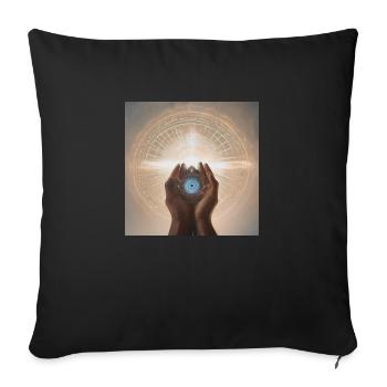 Astrologie Spiritualité Univers - Housse de coussin décorative 45 x 45 cm - noir - Devant
