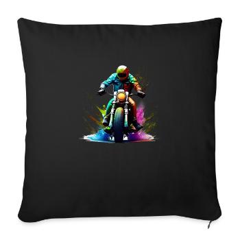 Motorcycle Motorcross Motorcyclist Motorbike Fan - Sofa pillowcase 17,3'' x 17,3'' (45 x 45 cm) - black - Front