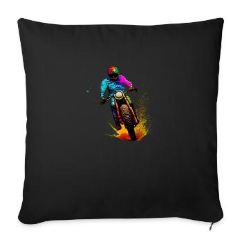 Motorcycle Motorcross Motorcyclist Motorbike Fan - Sofa pillowcase 17,3'' x 17,3'' (45 x 45 cm) - black - Front