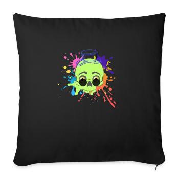 Splash Skull - Sofa pillowcase 17,3'' x 17,3'' (45 x 45 cm) - black - Front