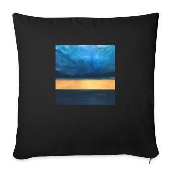Oranger Sonnenuntergang - Sofakissenbezug 45 x 45 cm - Schwarz - Vorne