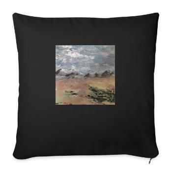 Landschaft mit Bergen - Sofakissenbezug 45 x 45 cm - Schwarz - Vorne