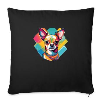 Chihuahua - Housse de coussin décorative 45 x 45 cm - noir - Devant