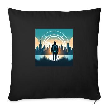 Urban Explorer's Abode - Sofakissenbezug 45 x 45 cm - Schwarz - Vorne