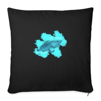 J'peux pas, j'ai plongée sur à Port Cros. - Housse de coussin décorative 45 x 45 cm - noir - Devant