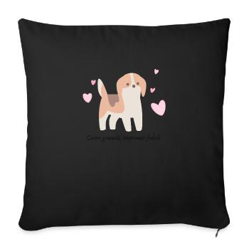 Big Heart Faithful Footprints - Sofa pillowcase 17,3'' x 17,3'' (45 x 45 cm) - black - Front
