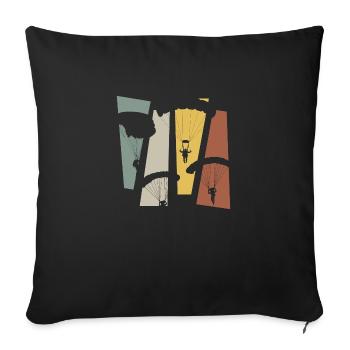 Parachute rétro vintage - Housse de coussin décorative 45 x 45 cm - noir - Devant