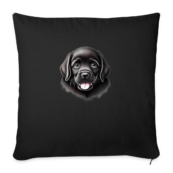 Labrador Retriever Labrador Propriétaire Chiot - Housse de coussin décorative 45 x 45 cm - noir - Devant