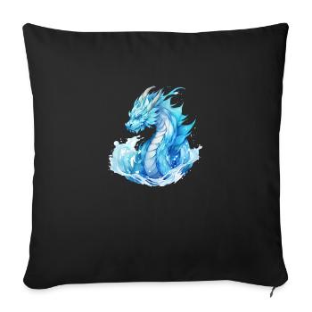 Wasserdrache. Blauer Fantasy-Drache für Enthusiasten. - Sofakissenbezug 45 x 45 cm - Schwarz - Vorne
