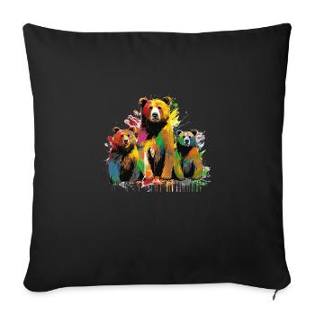 Ours Grafitti - Housse de coussin décorative 45 x 45 cm - noir - Devant