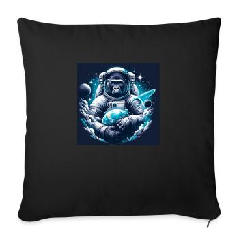 Gorillas als Astronaut - Sofakissenbezug 45 x 45 cm - Schwarz - Vorne