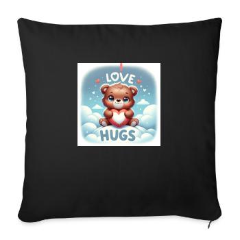 J'adore les câlins - Housse de coussin décorative 45 x 45 cm - noir - Devant