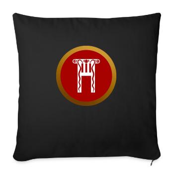 Spartan Royal Quard shield Red Ancient Greece - Sofa pillowcase 17,3'' x 17,3'' (45 x 45 cm) - black - Front