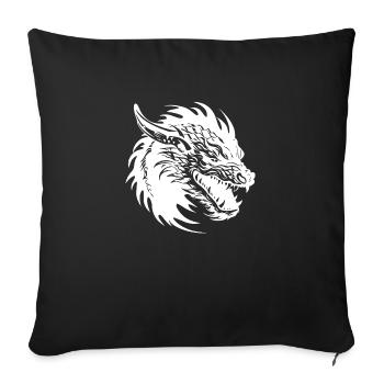 Fantasy Dragon Anime Dragon Head Reptile mythique - Housse de coussin décorative 45 x 45 cm - noir - Devant