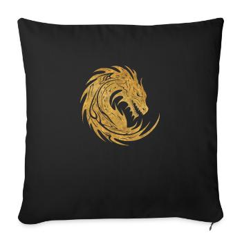 Fantasy Dragon Anime Dragon Head Reptile mythique - Housse de coussin décorative 45 x 45 cm - noir - Devant