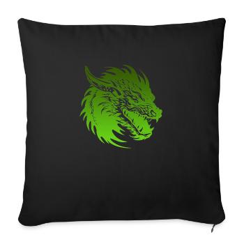 Fantasy Dragon Anime Dragon Head Reptile mythique - Housse de coussin décorative 45 x 45 cm - noir - Devant