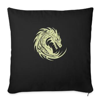 Fantasy Dragon Anime Dragon Head Reptile mythique - Housse de coussin décorative 45 x 45 cm - noir - Devant