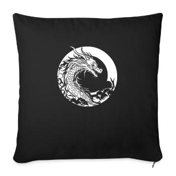 Fantasy Dragon Anime Dragon Head Reptile mythique - Housse de coussin décorative 45 x 45 cm - noir - Devant