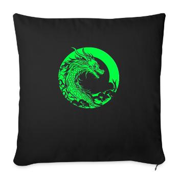 Fantasy Dragon Anime Dragon Head Reptile mythique - Housse de coussin décorative 45 x 45 cm - noir - Devant