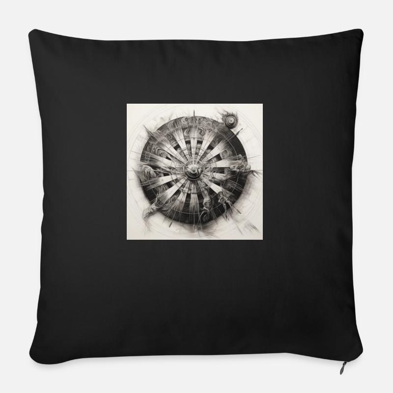 Dartboard Dartscheibe Winkingerschild - Sofakissenbezug 45 x 45 cm - Schwarz