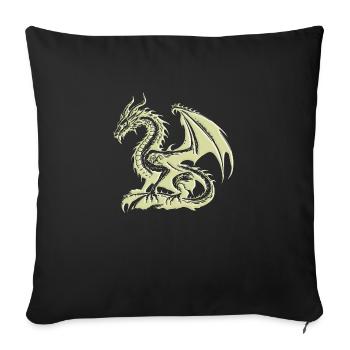 Fantasy Dragon Anime Dragon Head Reptile mythique - Housse de coussin décorative 45 x 45 cm - noir - Devant