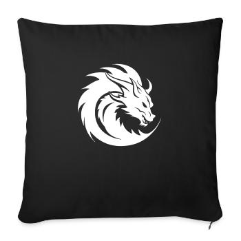 Fantasy Drache Anime Drachenkopf Mythisches Reptil - Sofakissenbezug 45 x 45 cm - Schwarz - Vorne