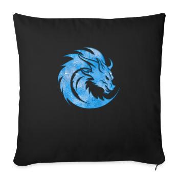 Fantasy Drache Anime Drachenkopf Mythisches Reptil - Sofakissenbezug 45 x 45 cm - Schwarz - Vorne