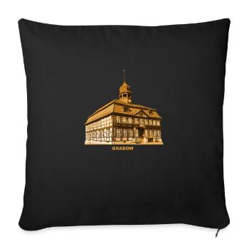 Hôtel de ville de Grabow Mecklembourg-Poméranie-Occidentale - Housse de coussin décorative 45 x 45 cm - noir - Devant