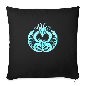 Fantasy Dragon Anime Dragon Head Reptile mythique - Housse de coussin décorative 45 x 45 cm - noir - Devant